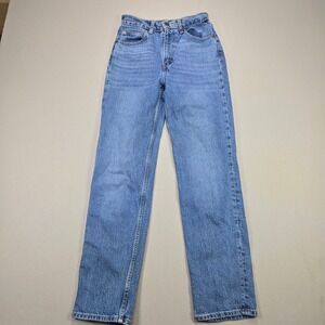 Levis Big E Premium Jeans High Rise Straight Leg Blue Denim Womens W24 L29